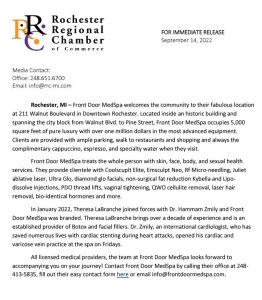Rochester Regional Chamber of Commerce - Press Release