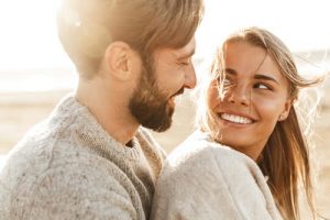 couple smiling at each other