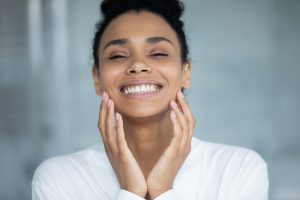 black woman smiling