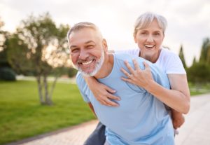 senior couple smiling